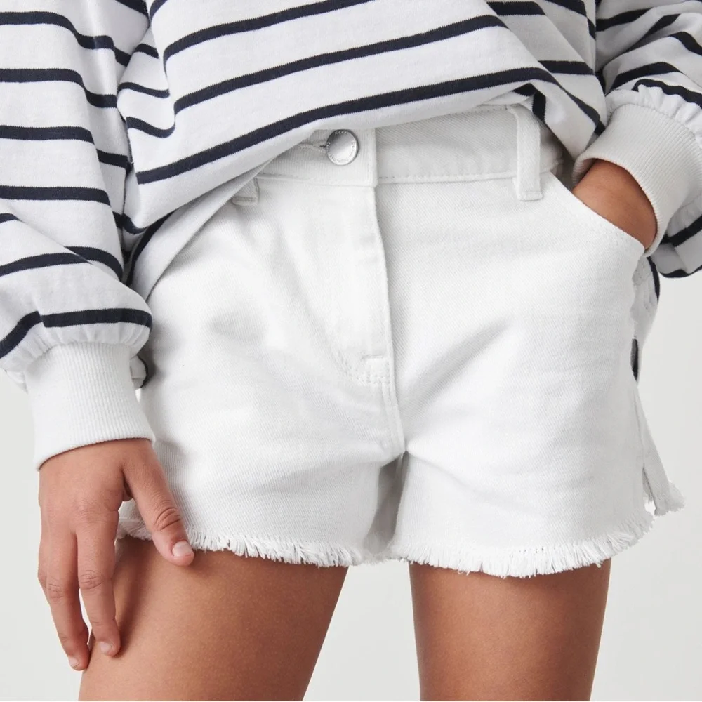 ๐ผ NEXT - Girls White Denim Shorts ๐ผ - Picture 1 of 7
